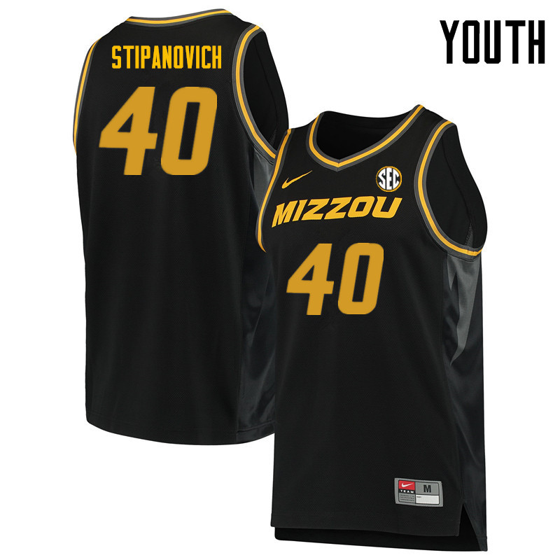 Youth #40 Steve Stipanovich Missouri Tigers College Basketball Jerseys Sale-Black - Click Image to Close